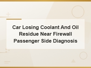 Passenger Side Coolant Leak & Oil Residue: Heater Core Diagnosis